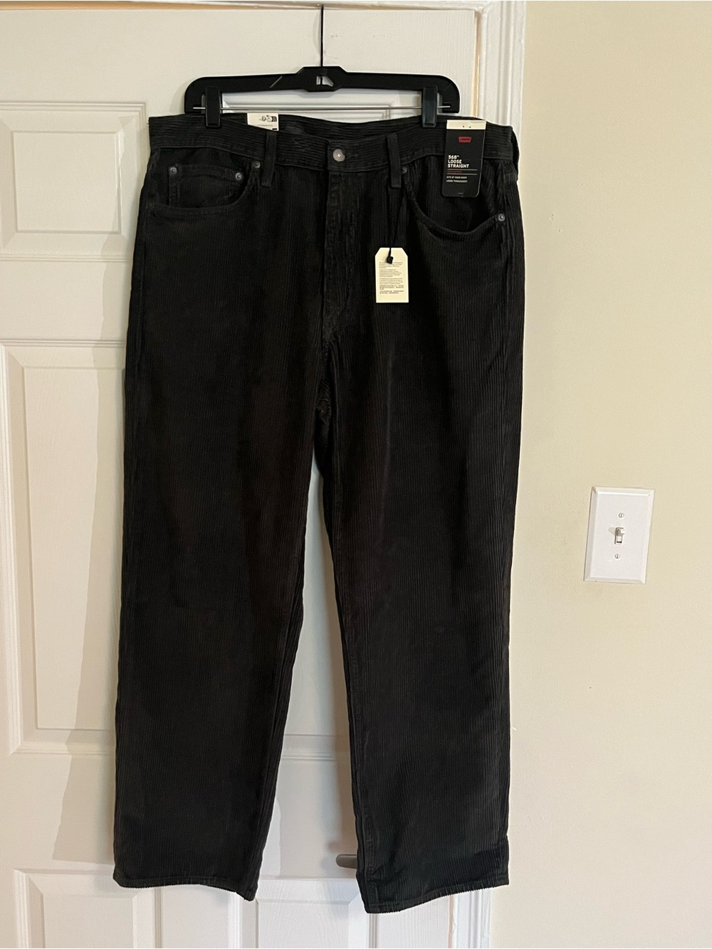 Levi's Black Corduroy Straight-Leg Pants